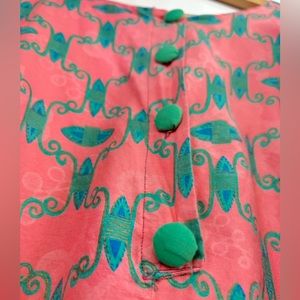 Pink and green vintage cotton dress!